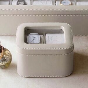 Pottery Barn watch box with glass